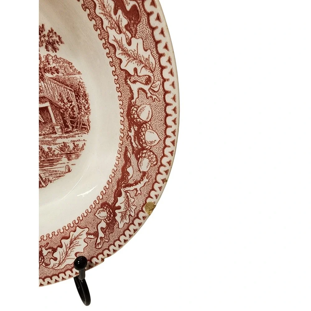 Vintage Royal Memory Lane Tonquin Red Scenic Bowl‎ Set, Countryside, 5 Pcs